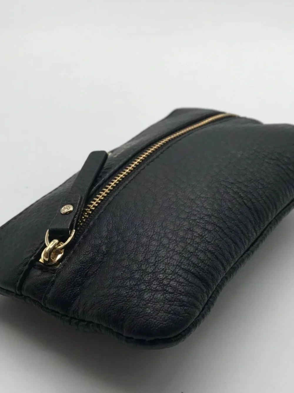 Kate Spade Black Pebbled Leather Cobble Hill Bee Wristlet